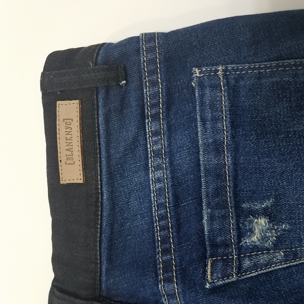 Blank NYC patched stretch skinny jeans 24 - Picture 3 of 6
